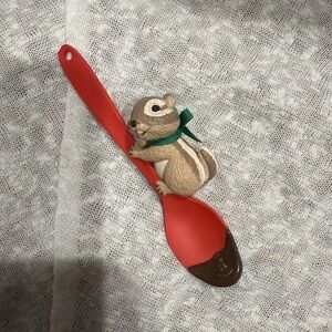Hallmark 1988 Teeny Taster Chipmunk spoon kitchen Christmas Ornament Chocolate